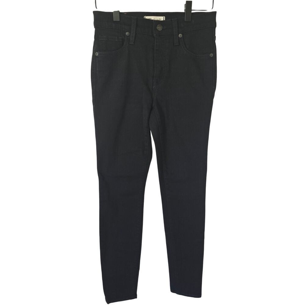Madewell 9" High Rise Skinny Jeans Black Stretch Denim Size 26